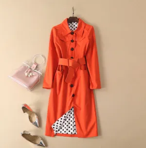 BBL DESIGN CONTRAST BUTTON TRENCH COAT