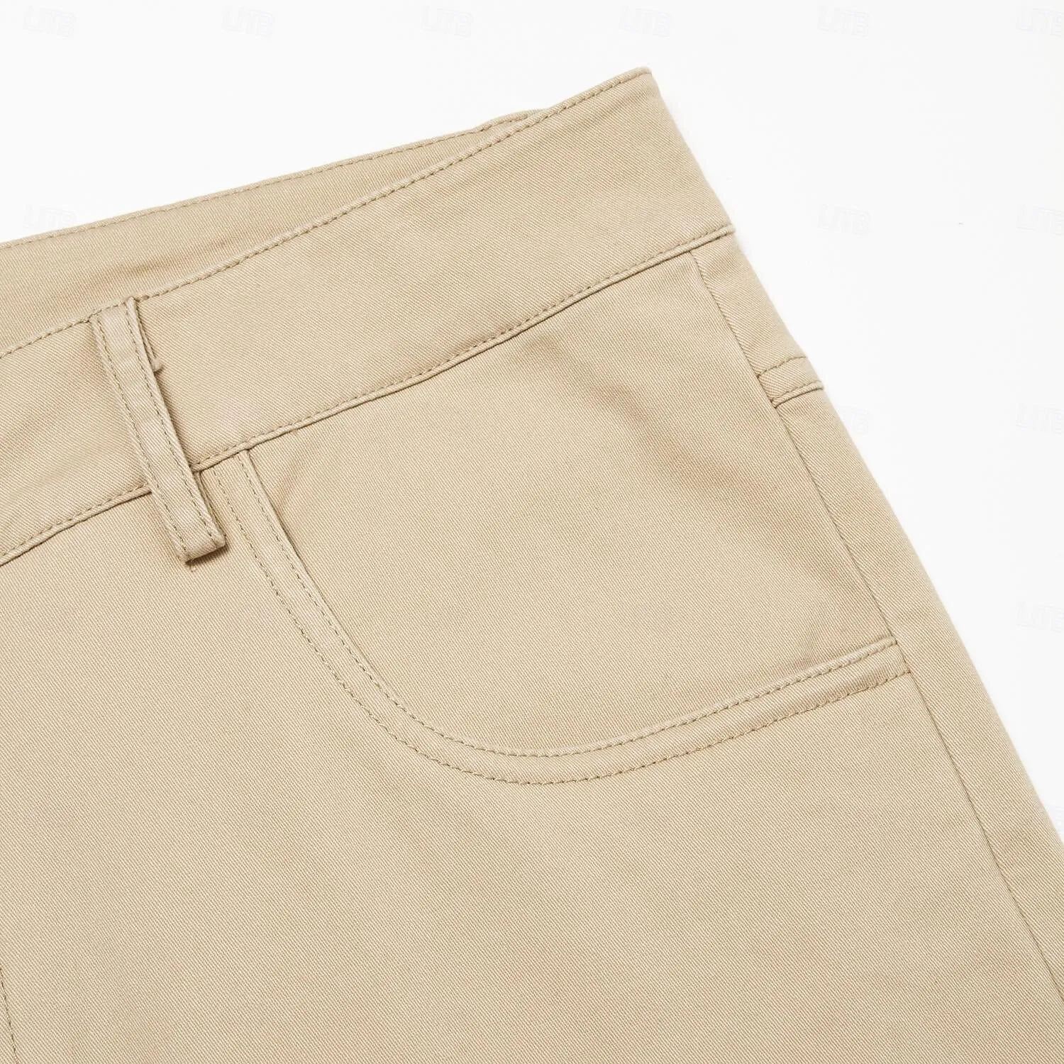 Cotton Side Pockets Straight Pants