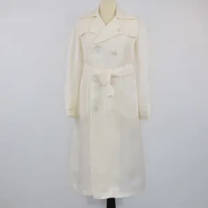 Dsquared Off White Double Breasted Belted Trench Coat