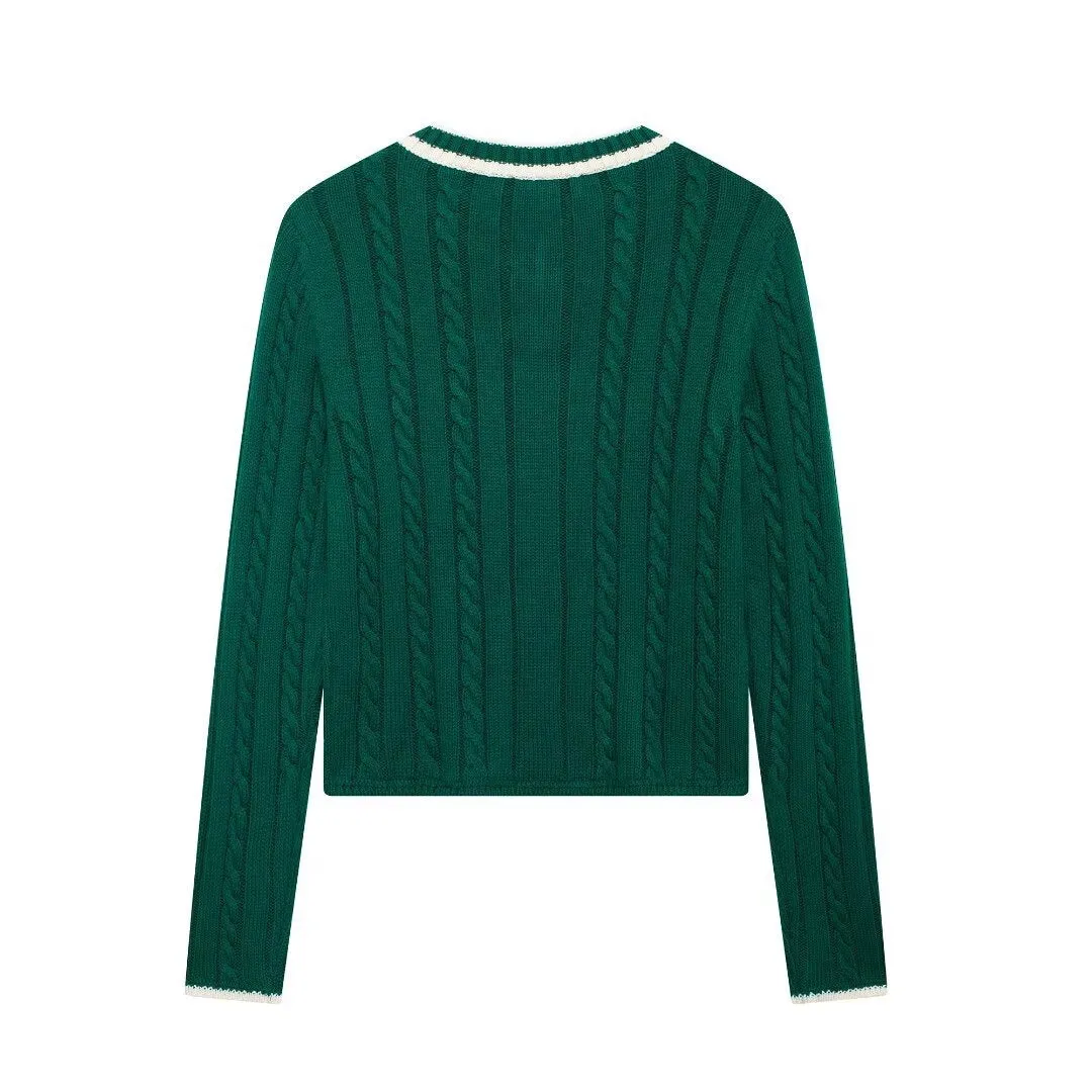 Voguable classy outfits men Autumn and Winter New V-neck Short Twist Sweater Sweater Coat